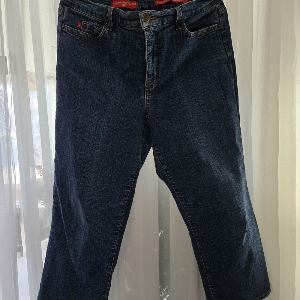 NYDJ Tummy Tuck Jeans in Dark Blue Denim with Red Label